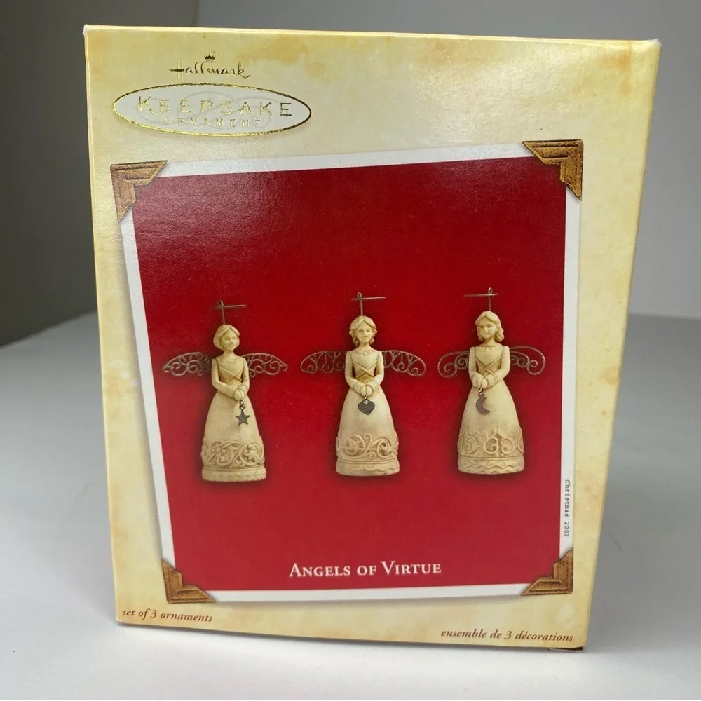 Hallmark Keepsake Ornaments Christmas Angels Of Virtue Set 2003 w Memory Card